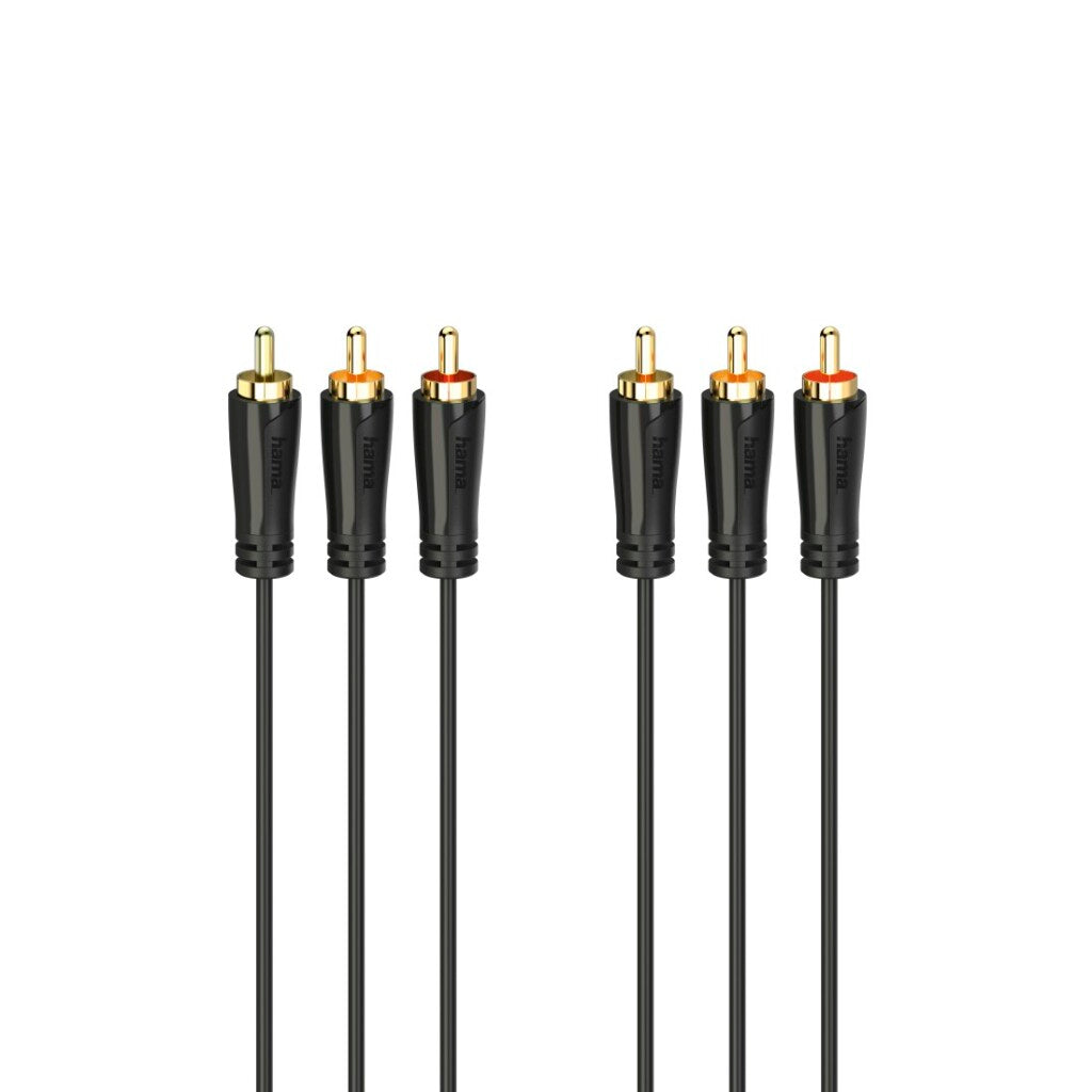 Hama Audio-/videokabel 3 Cinch-stekkers - 3 Cinch-stekkers Verguld 1,5 M