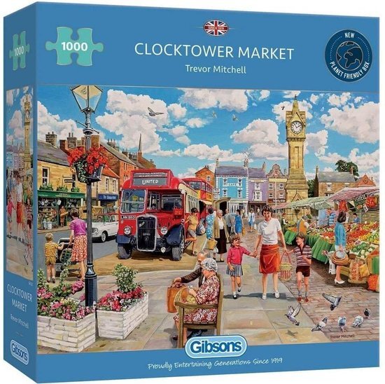 Gibsons Puzzel Clocktower Market 1000 Stukjes