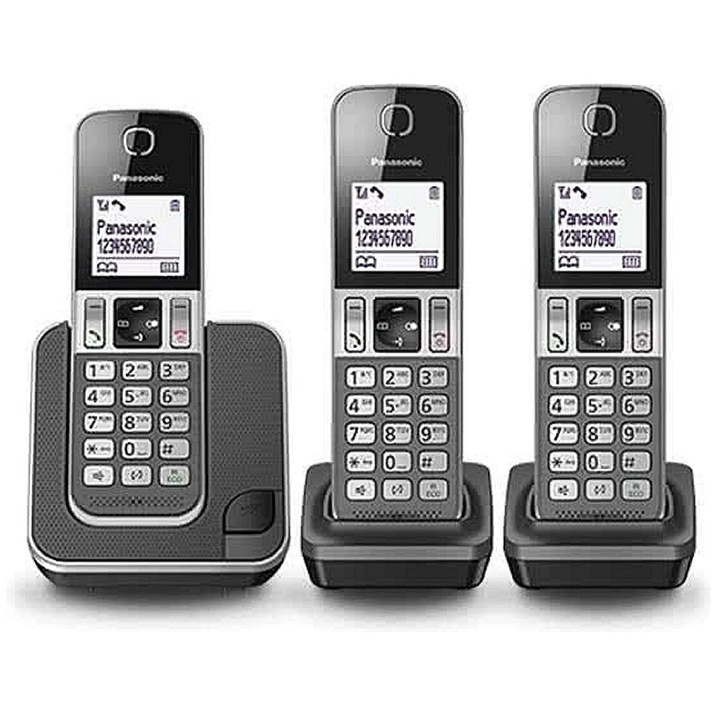 Panasonic Kx-Tgd313Nlg Vaste Telefoons 3 Stuks Zwart/Zilver