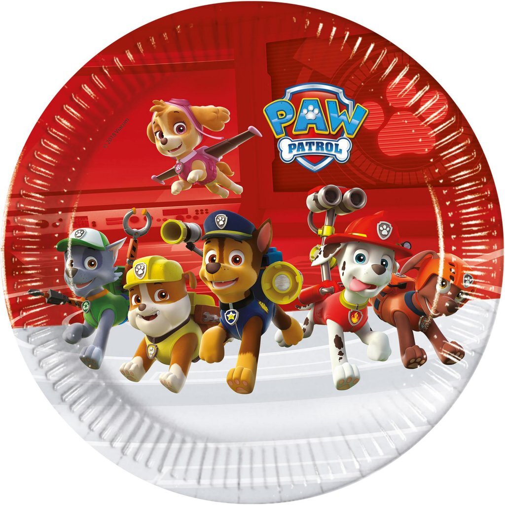 Paw Patrol Ready For Action Papieren Bordjes 23 cm 8 Stuks
