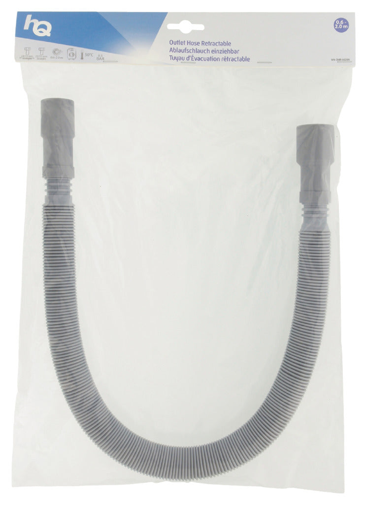 Hq W9-Ohr-0620N Uittrekbare Afvoerslang 24/19 Mm Recht - 29/22 Mm Recht 0,60 - 2,00 M