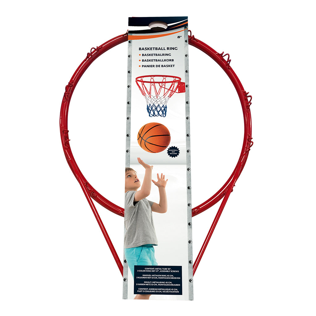 Alert Metalen Basketbal Ring met Net Oranje