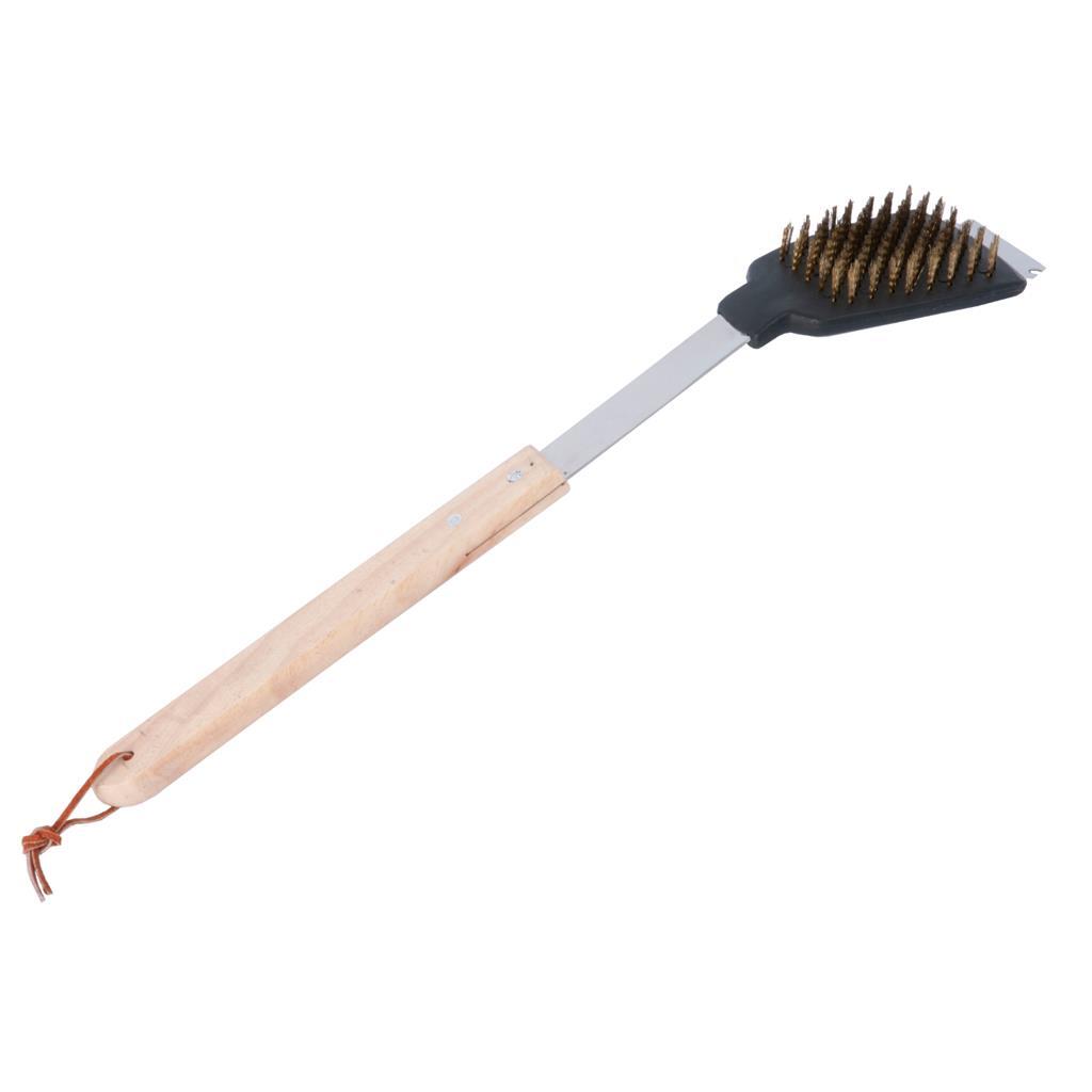 Bbq Collection Borstel Met Schraper Rvs/Eiken