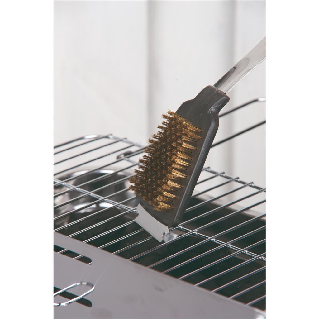 Bbq Collection Borstel Met Schraper Rvs/Eiken