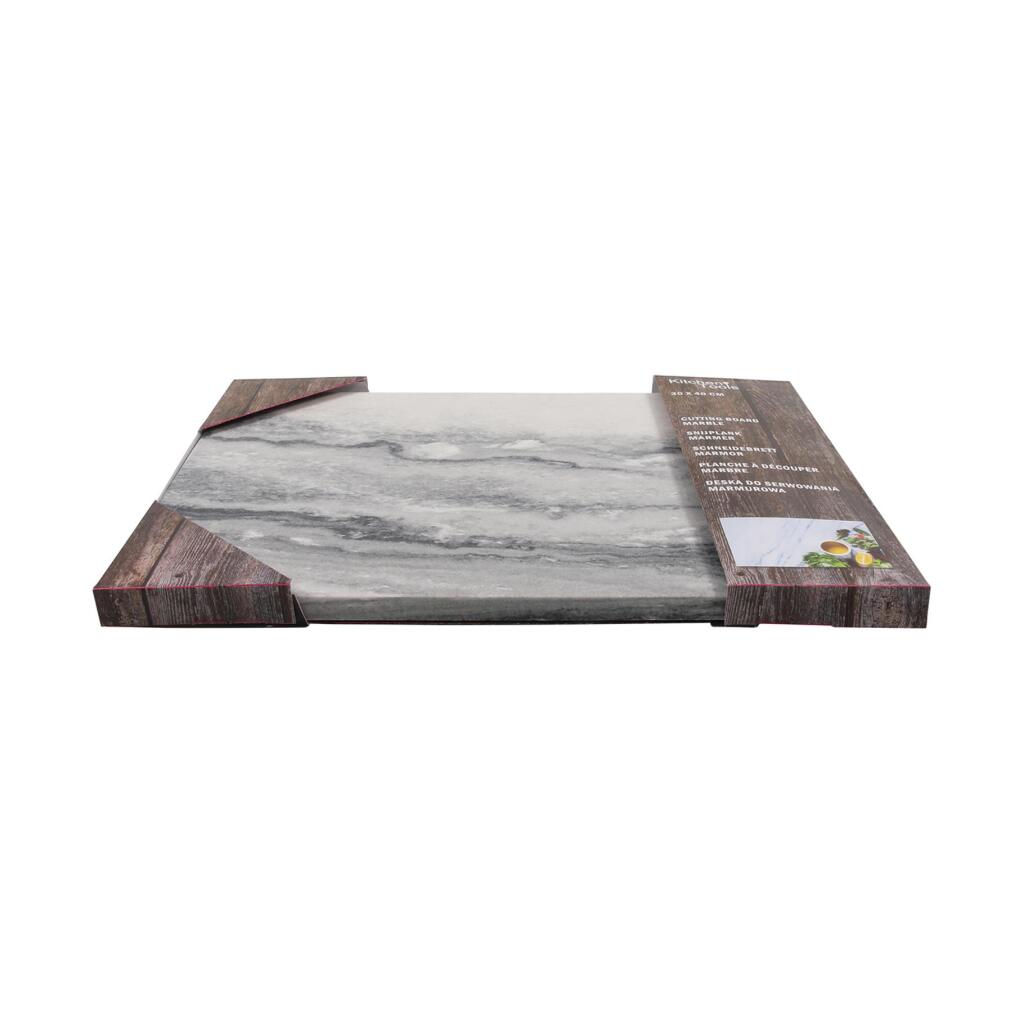 Marmeren Snijplank 30x40 cm Wit/Grijs