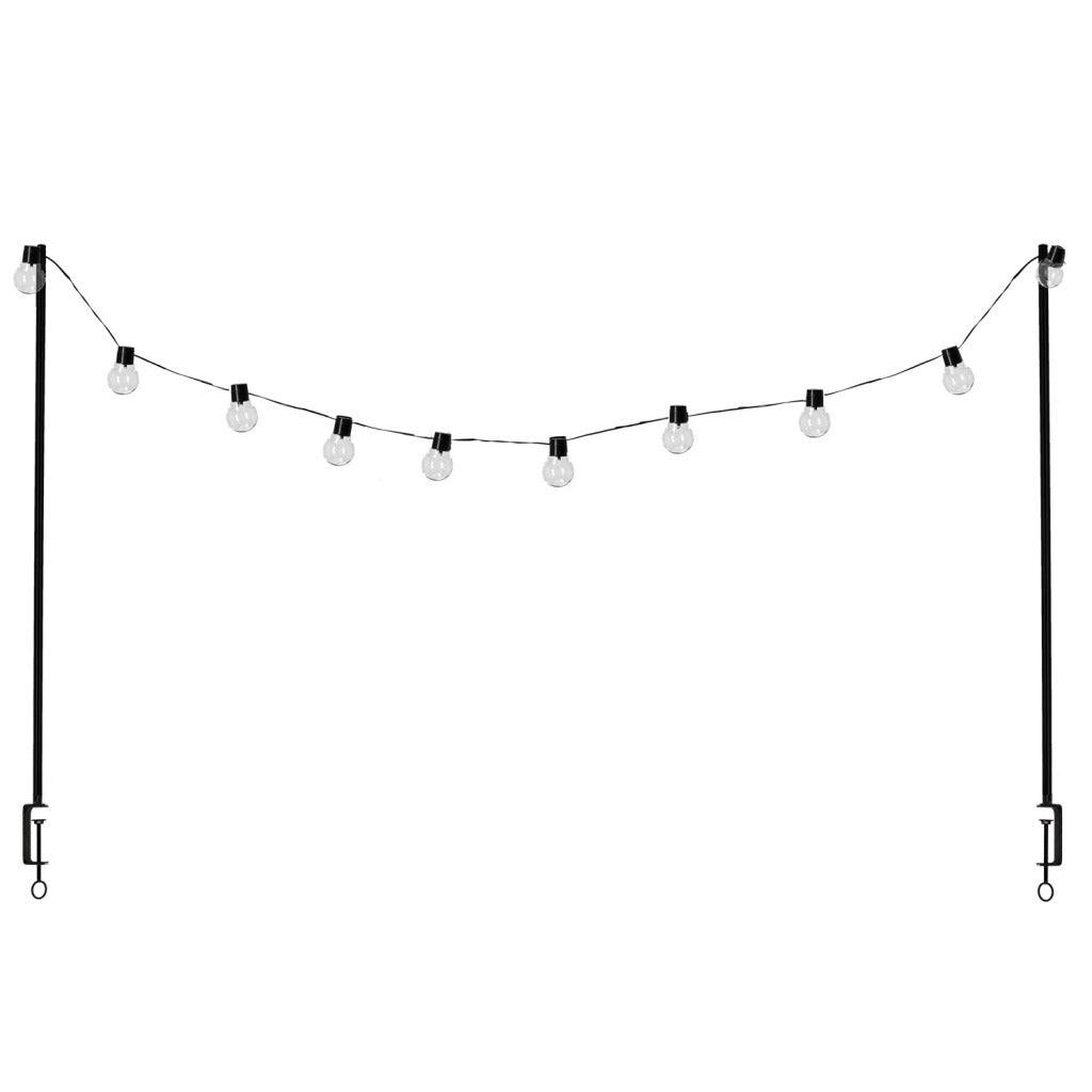 Esschert Design Tafelklem met Solar Lampjes Zwart