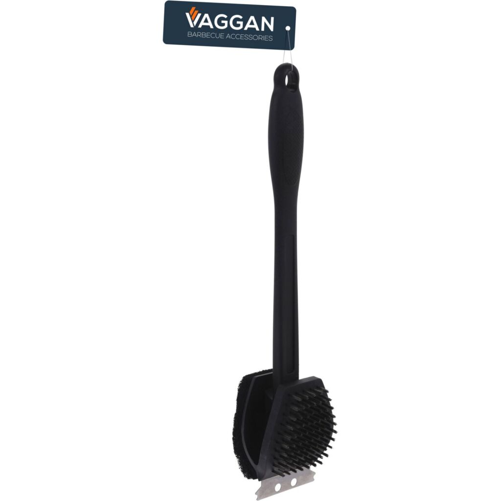 Vaggan 3in1 BBQ Borstel 38 cm Zwart